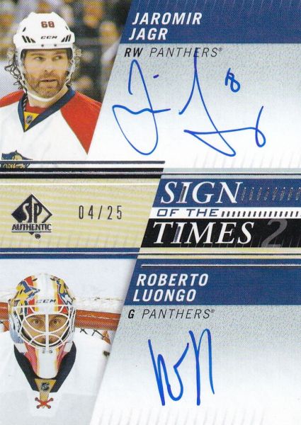 AUTO karta JÁGR/LUONGO 19-20 SP Authentic Sign of the Times 2 /25
